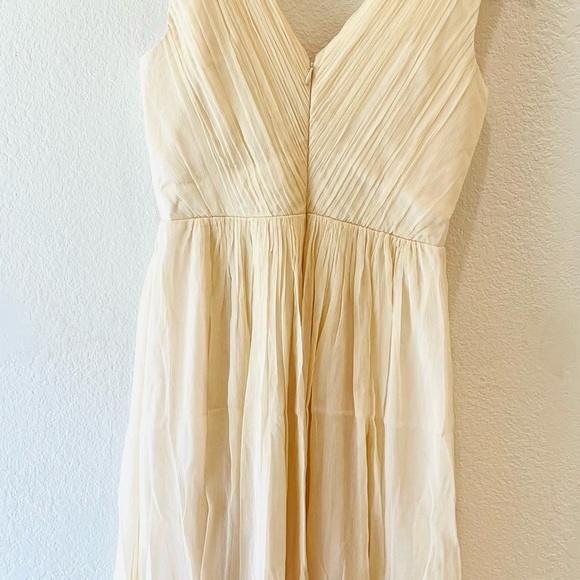 J Crew Champagne Silk Chiffon Sleeveless Heidi Dress Size 0 - Picture 3 of 3